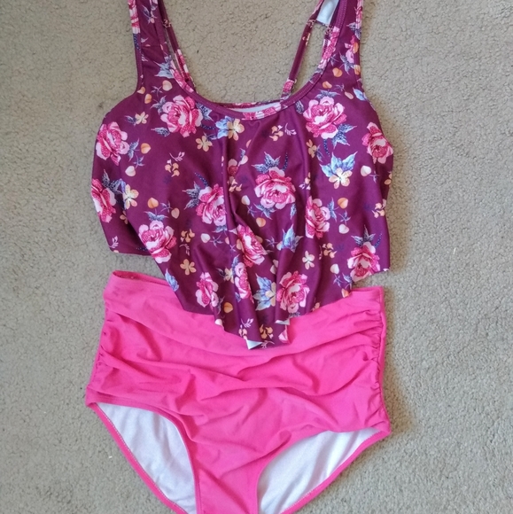 Two Piece High Waisted Swimsuit - Picture 1 of 10
